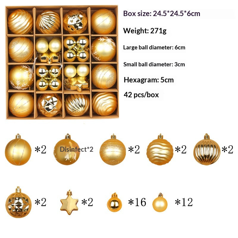 Christmas Tree Hanging Ornaments Set - Assorted Holiday Ball Decorations