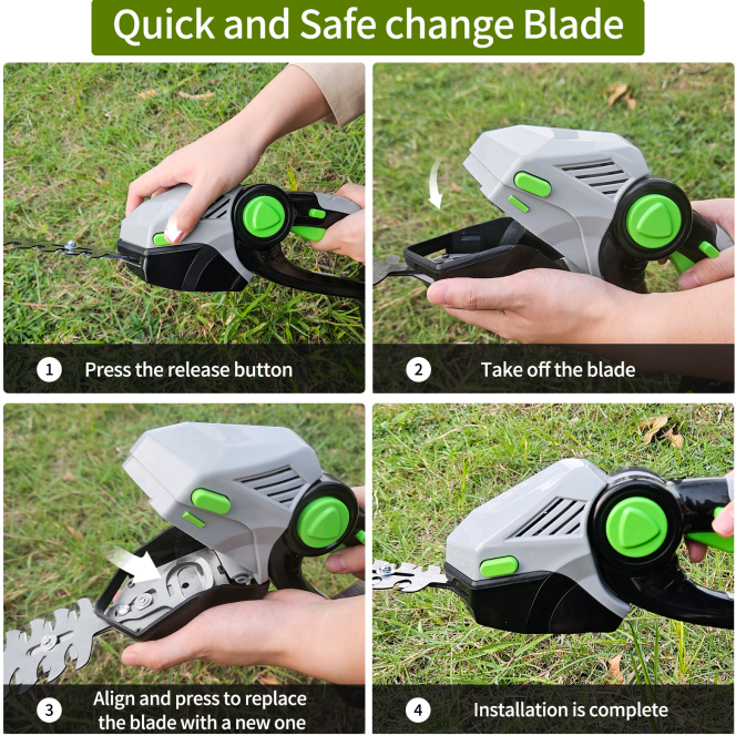 Cordless 2-in-1 Hedge Trimmer and Grass Shears Kit - 21V Battery Power Tool