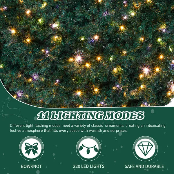 60-Inch Pre-Lit Christmas Wreath with Remote Control & Dimming