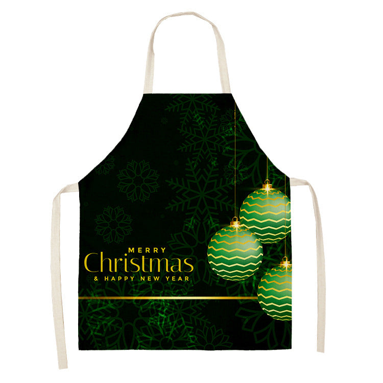 Christmas Dog Linen Apron for Kitchen Household Storage - Multiple Sizes & Styles