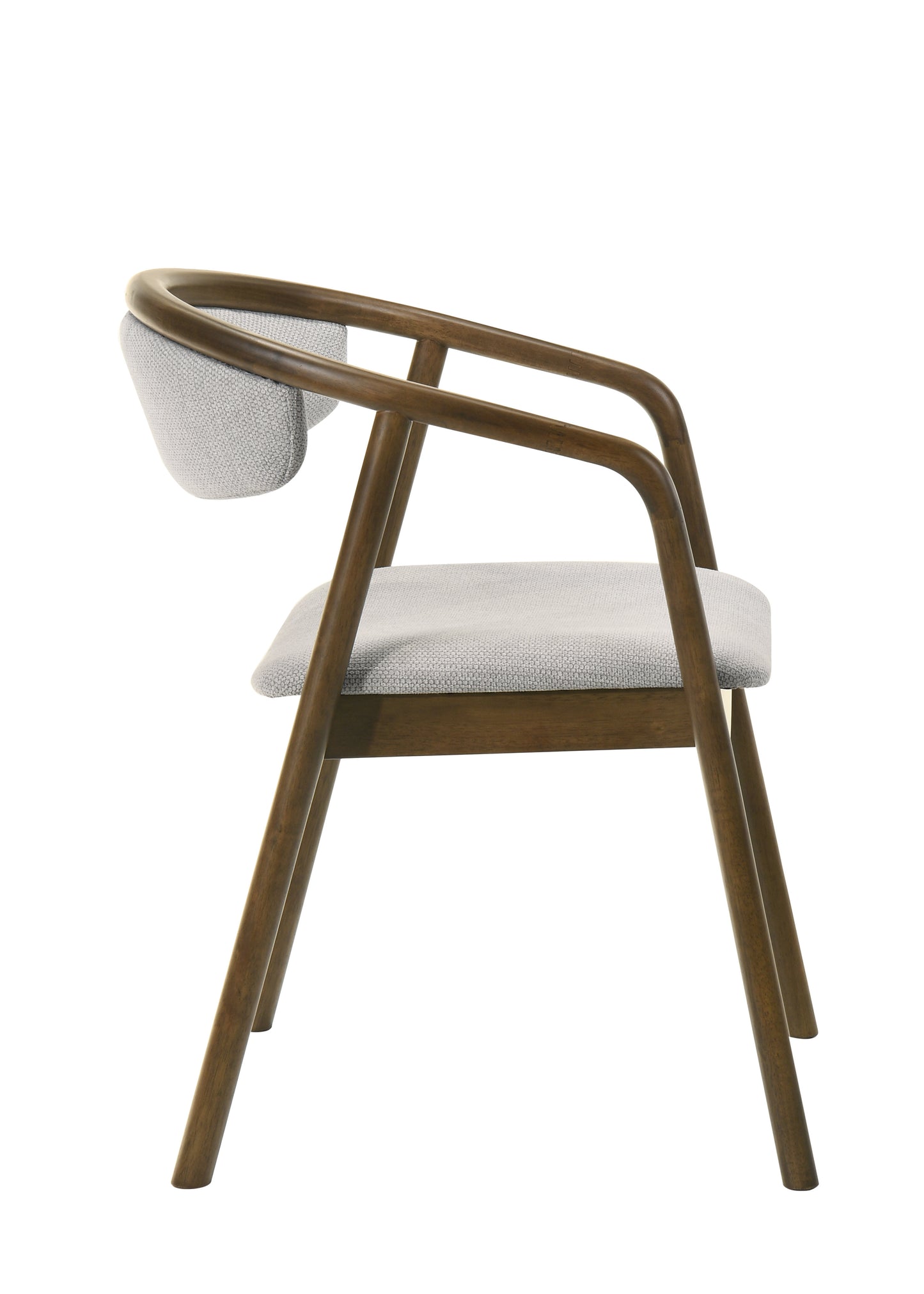 Delina Gray Chenille & Walnut Side Chair - Padded Seat