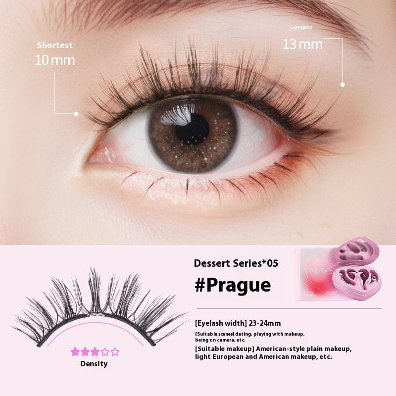 Magnetic False Eyelashes with Heart-Shaped Soap Holder - Natural Long Style