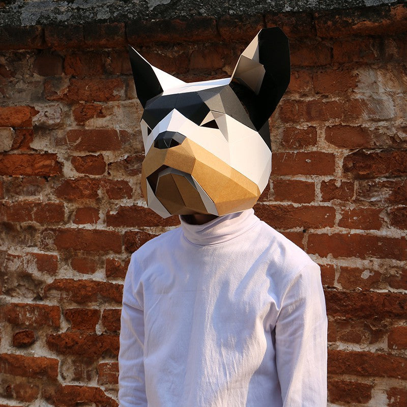 Creative Paper Mask Headgear for Holiday Party Decorations - Bulldog Style
