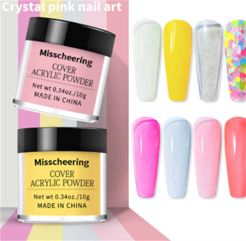 Crystal Nail Extension Powder Set - 6 Colors, 350g