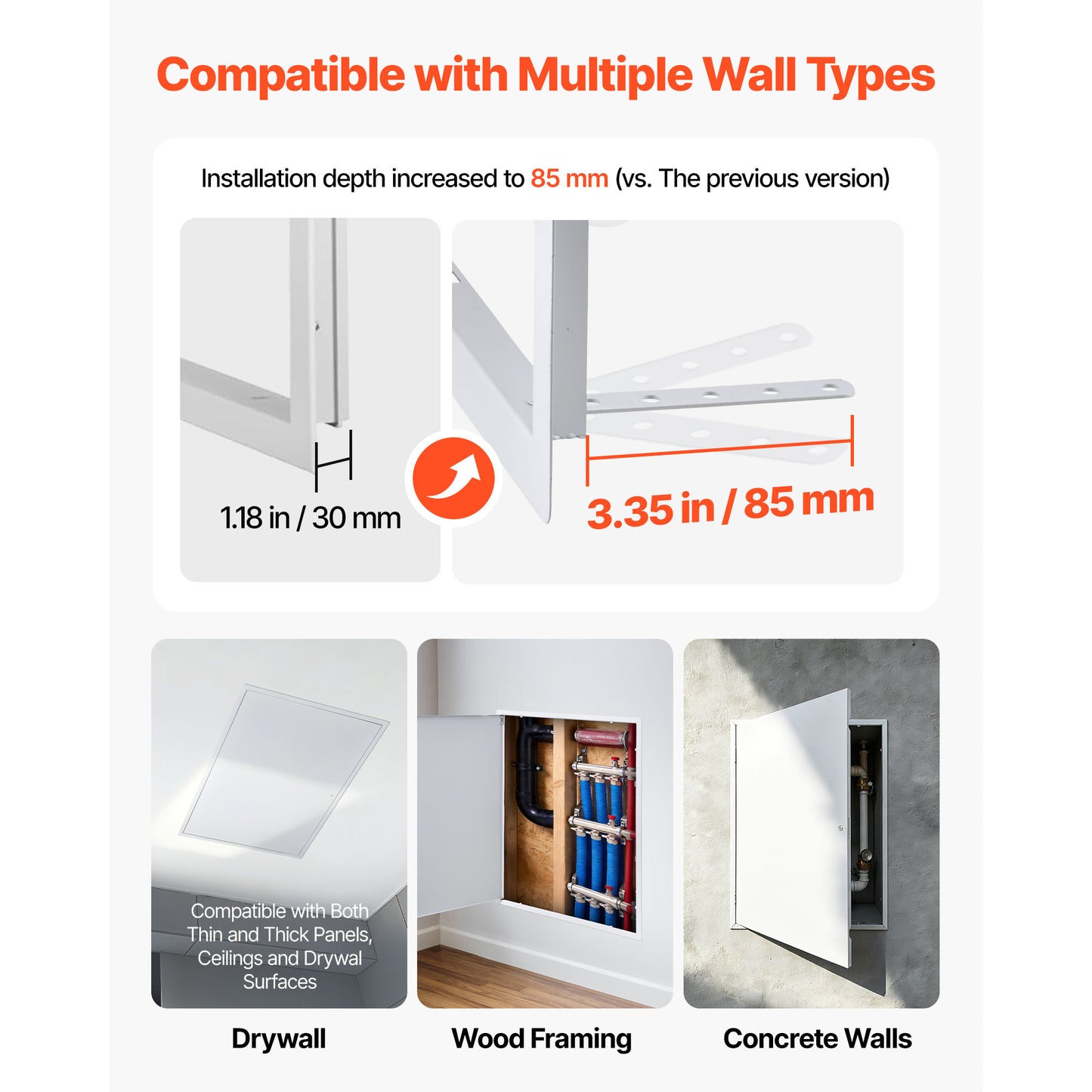 Galvanized Steel Access Panel for Drywall 33.2x25.2 in Hinged Service Door White