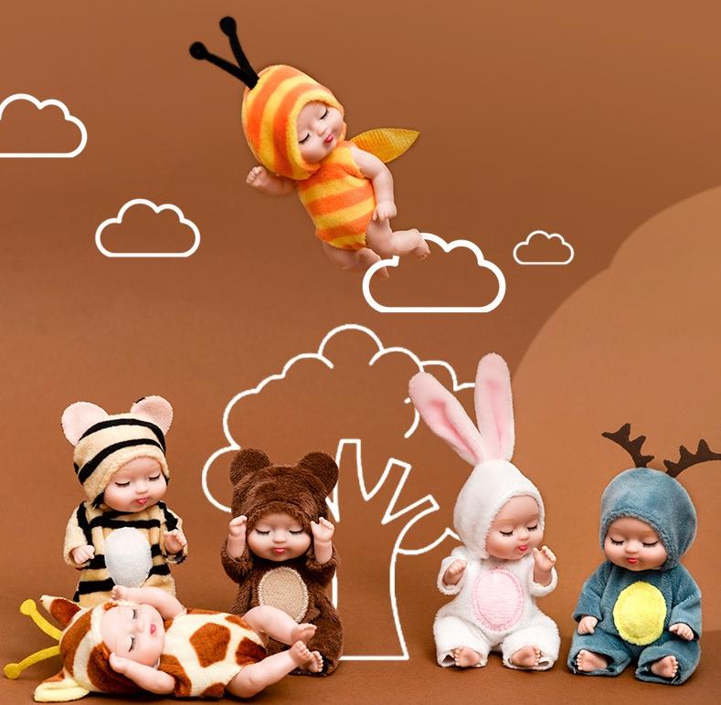 Set of 6 Realistic Baby Plush Dolls - Soft Toy Gift for Girls