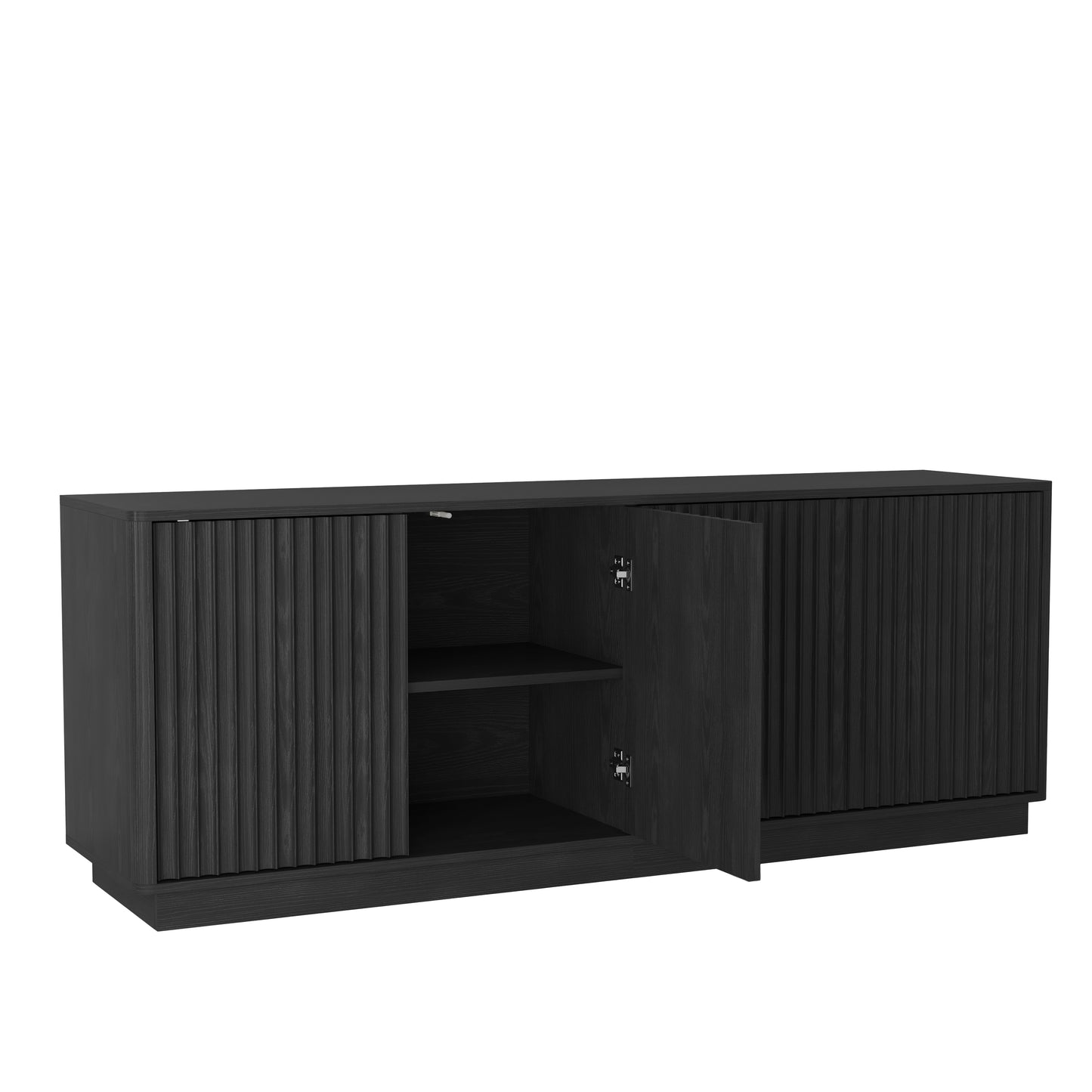 Buffet Storage Cabinet - 62.99" Wooden Sideboard with 4 Doors - Black