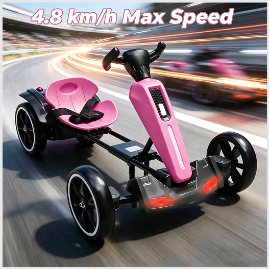 12V Kids Electric Pedal Go Kart with Adjustable Seat & EVA Wheels