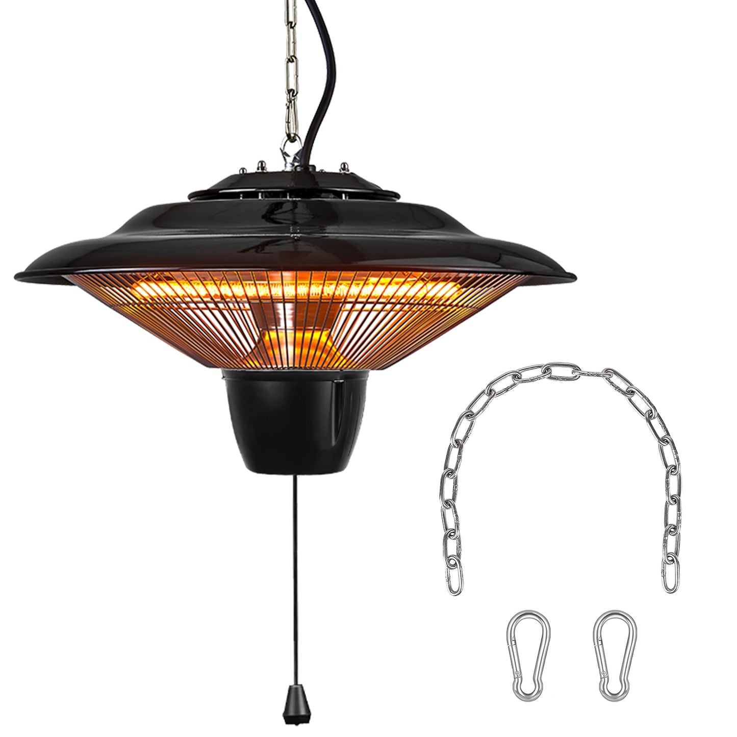 1500W Outdoor Hanging Patio Heater with Waterproof IP23 & Quiet Operation