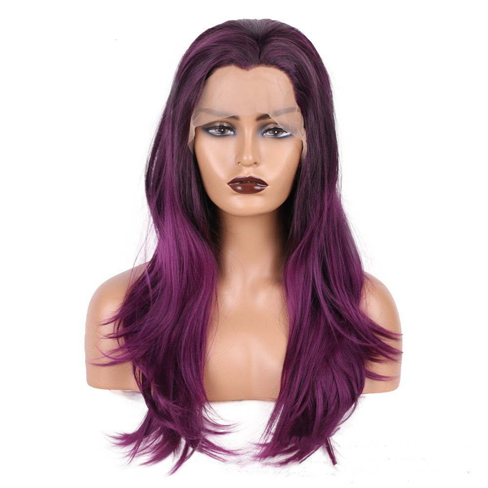 Ladies Synthetic Lace Wig Headgear for Hair Styling - Purple