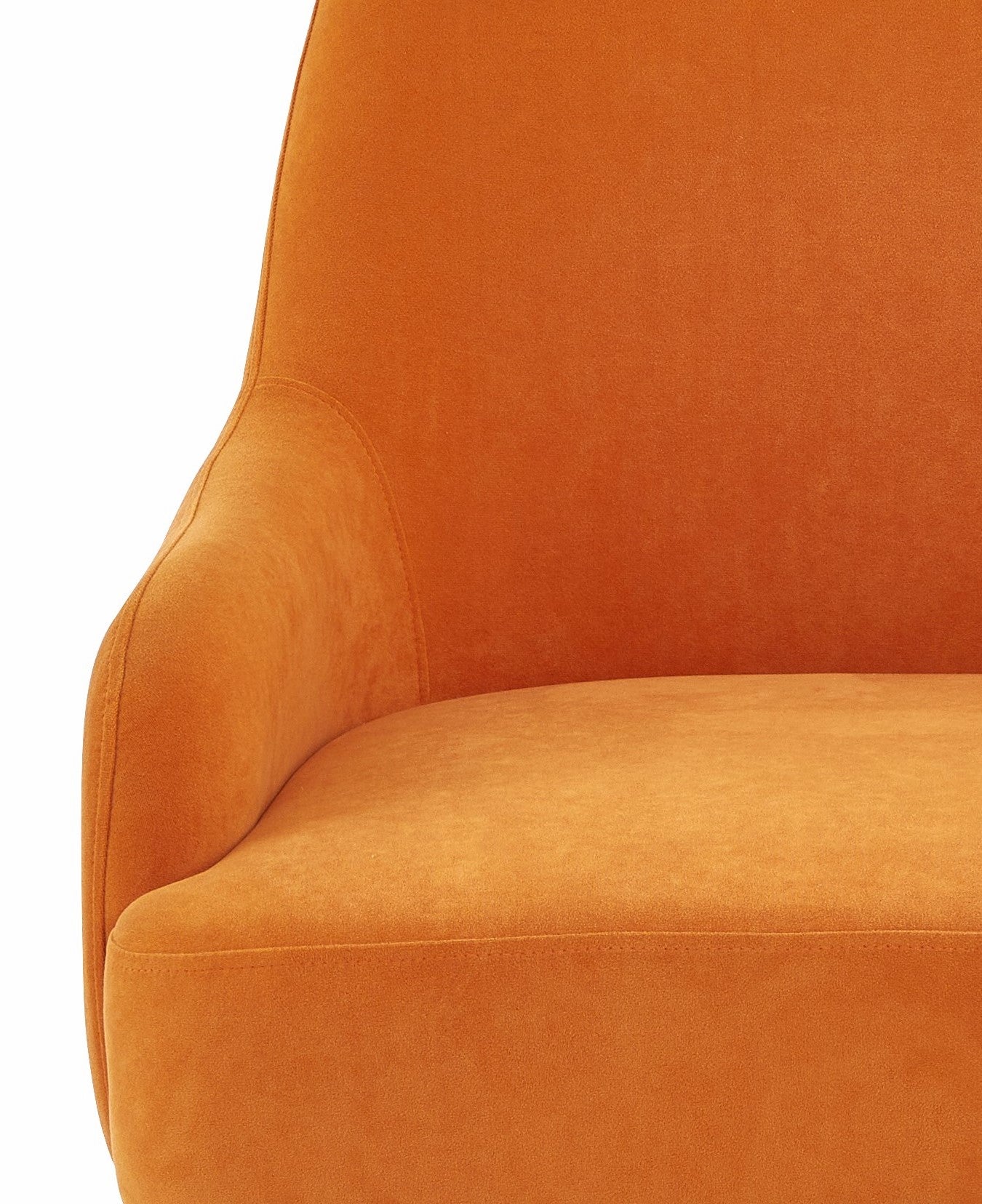 Red Orange Velvet Accent Chair, Modern Upholstered Armchair With