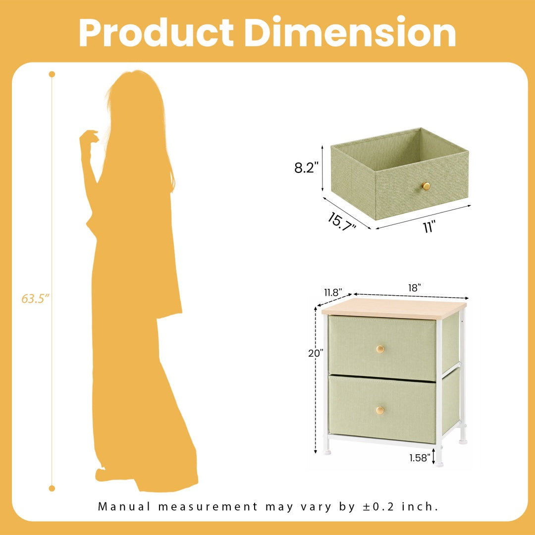 Double Drawer Bedside Table - Versatile Storage for Bedrooms & Living Rooms