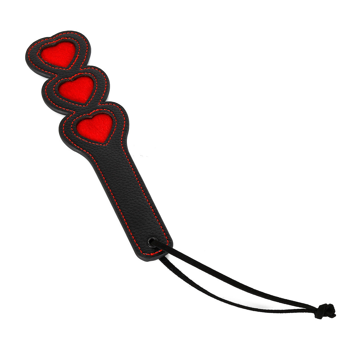 Heart-Shaped Double-Sided Leather Hand Clapping Toy - Black