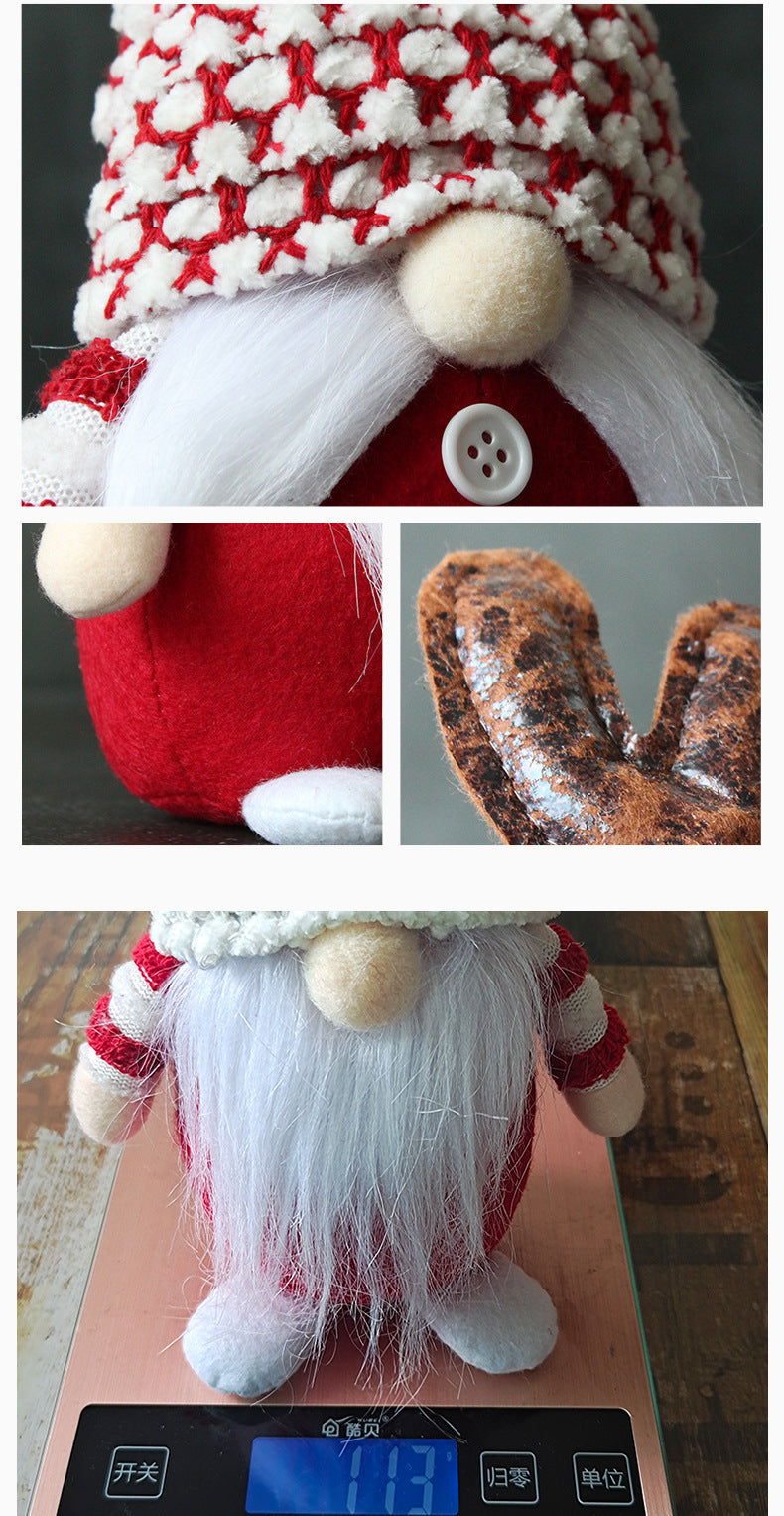Christmas Antler Faceless Old Man Doll Decor for Holiday Festive Home