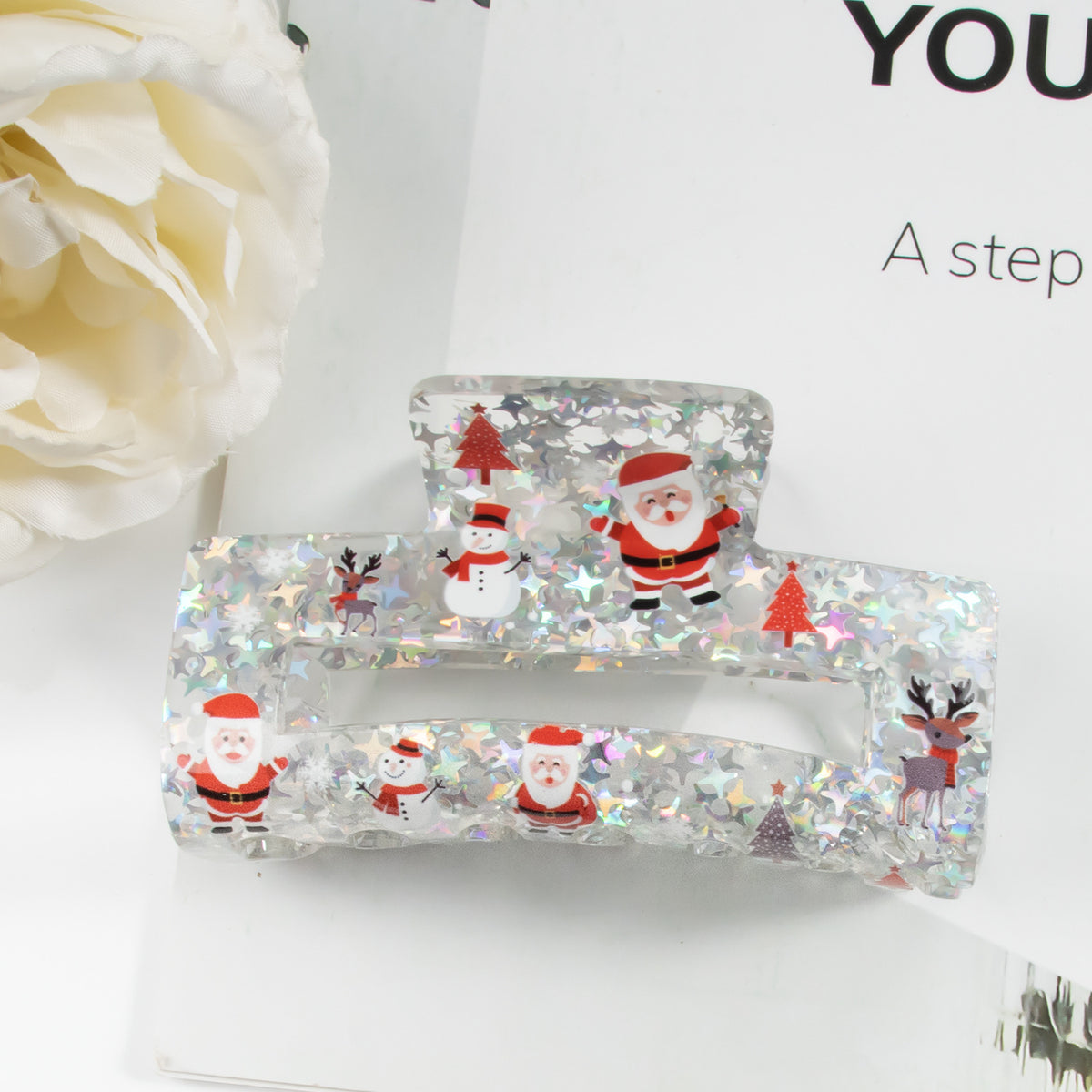Five-Pointed Star Sequin Acrylic Hair Barrettes
