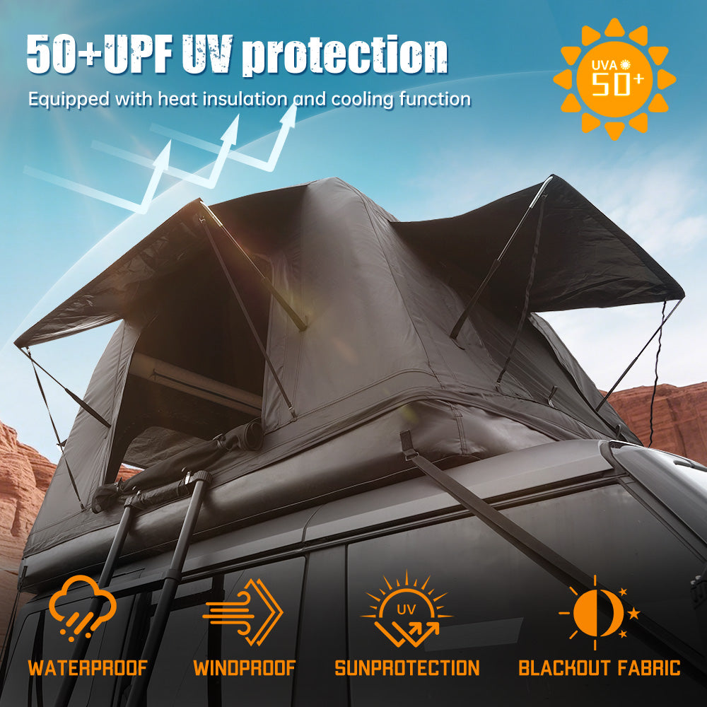 Amphibious Inflatable Car Roof Tent for 2-3 People - Black