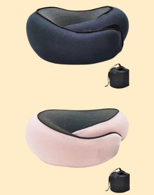 U-Shaped Memory Foam Travel Pillow - Adjustable Neck Support