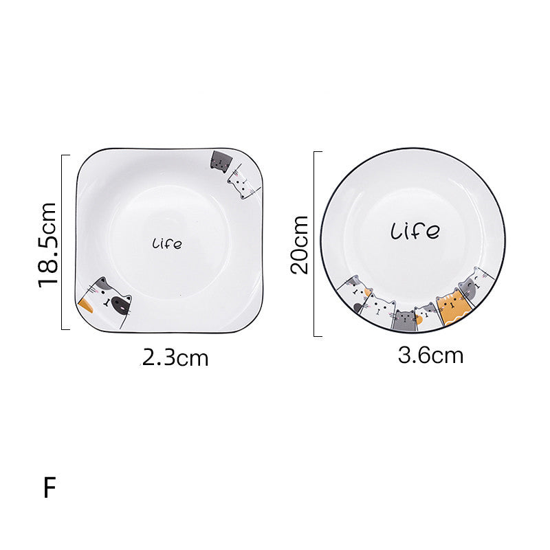 Ceramic Deep Plate Set for Kitchen & Dining - Nordic Style, 8-8.5 Inch