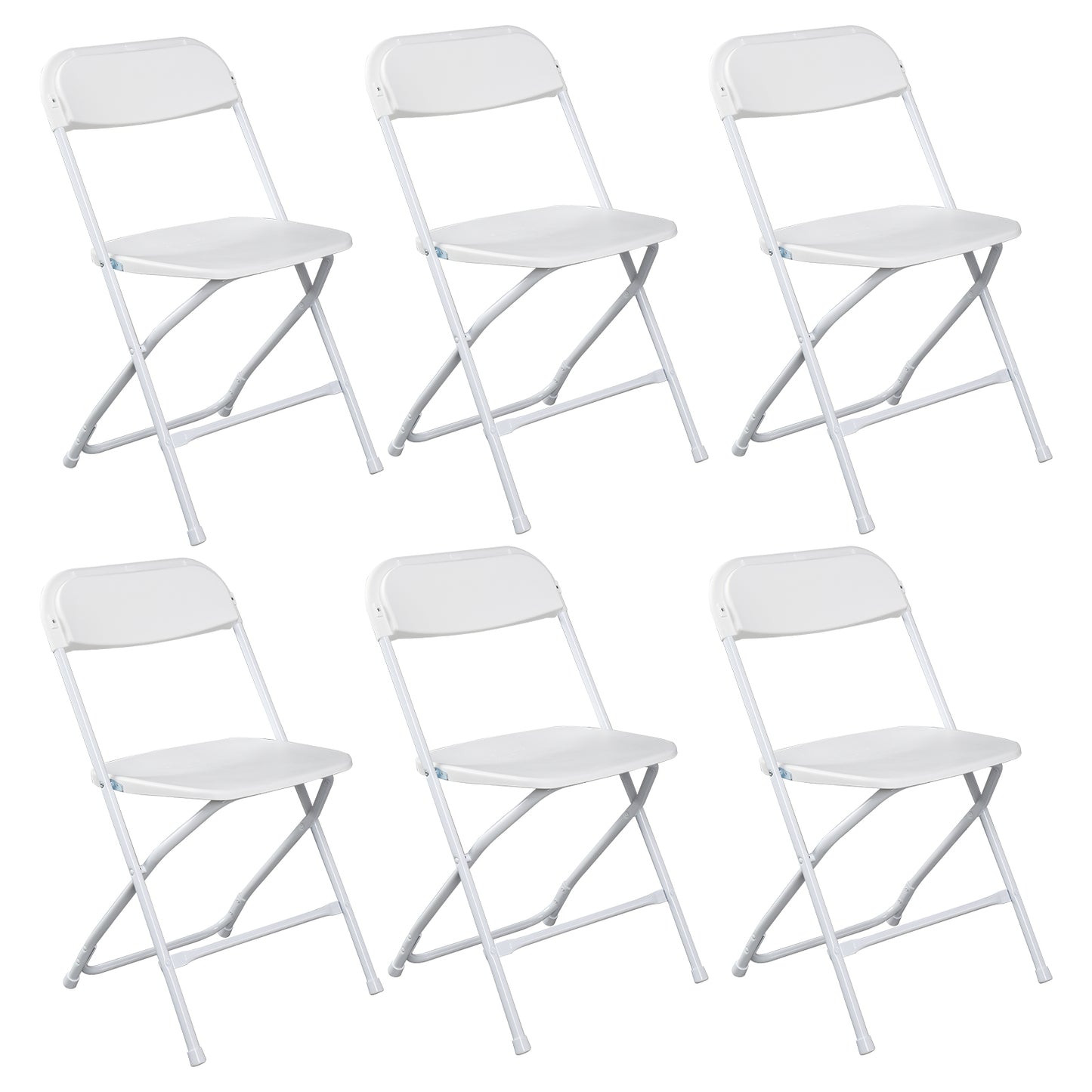 Lightweight Folding Chairs - 6 Pcs, 350LBS Capacity, Easy Storage
