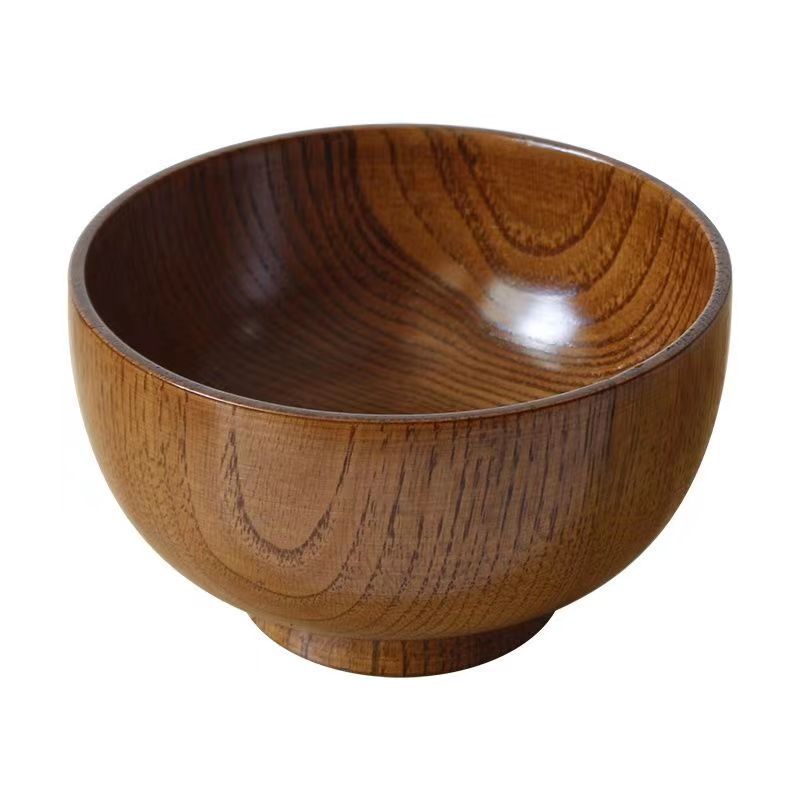 Wooden Bowl Large & Small Set - Retro Home Kitchen Tableware