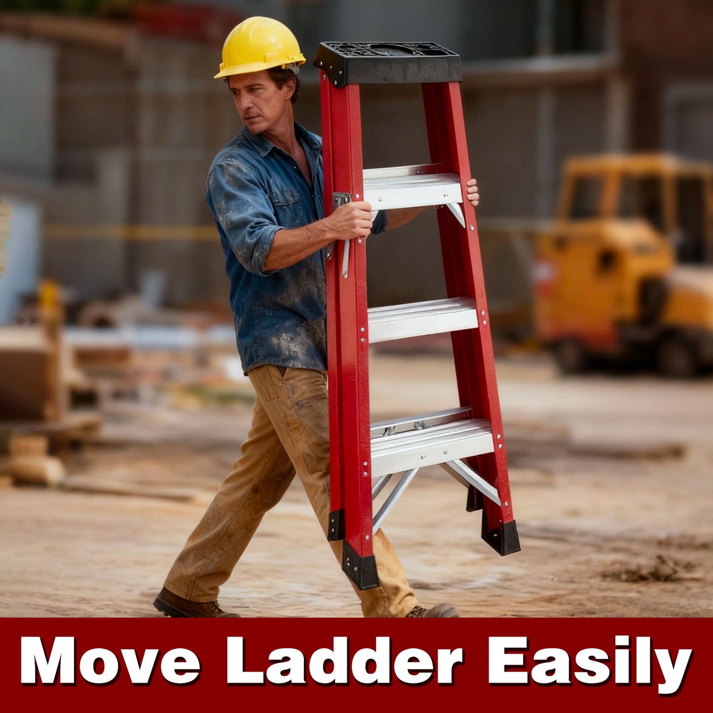 Fiberglass Ladder, Single-sided Stepladder For Electrical Engineering