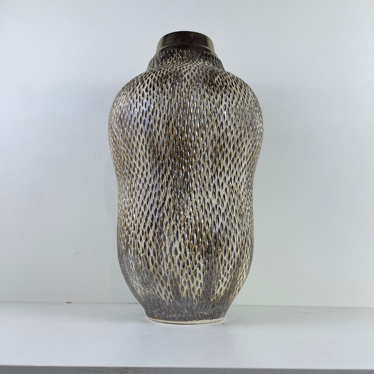 Wabi Sabi Ceramic Vase - Modern Home Decor, Brown, 27x47cm