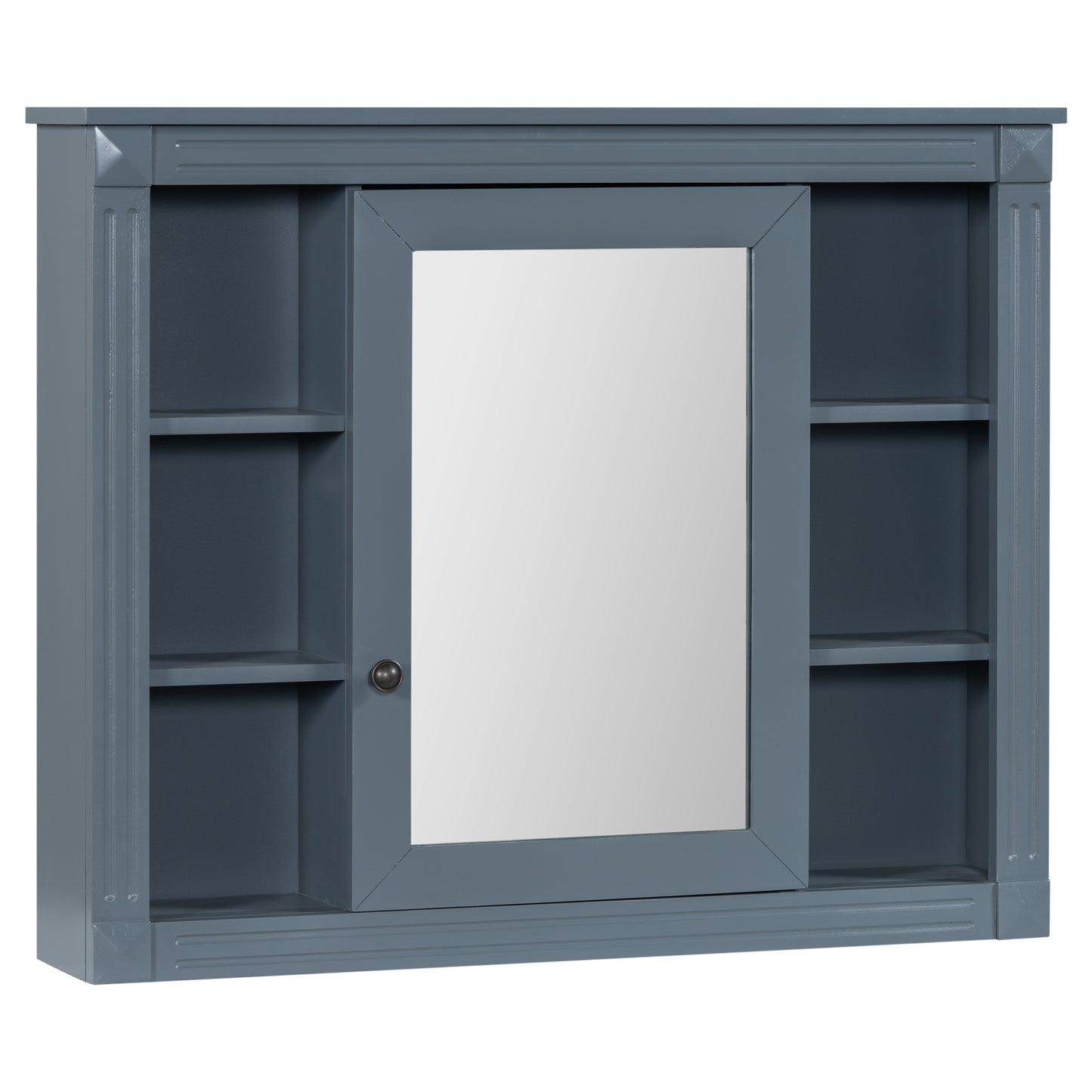 36'' Modern Bathroom Vanity with Blue Sink & Mirror Cabinet