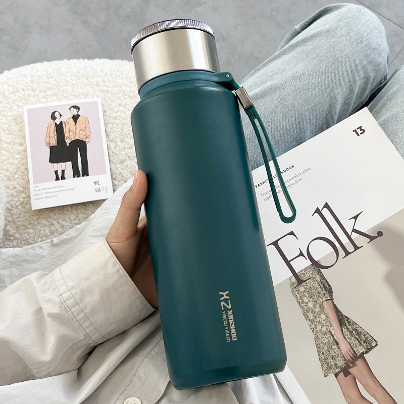 Portable Tea Separation Water Cup with Strainer - Large Capacity Stainless Steel