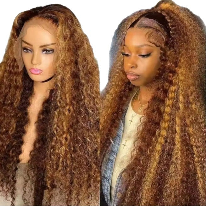 Fashionable Piano-Color Front Lace Wigs for All Face Shapes - Synthetic, High-Temp Resistant