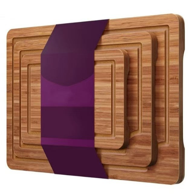 3-Piece Bamboo Cutting Board Set Kitchen Utensils Modern Minimalist Square Design