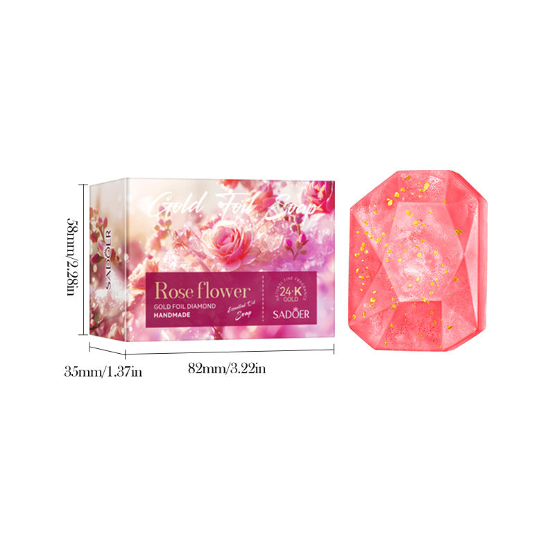 Rose Gold Foil Essential Oil Soap - 100g Natural Fragrance & Gentle Cleansing