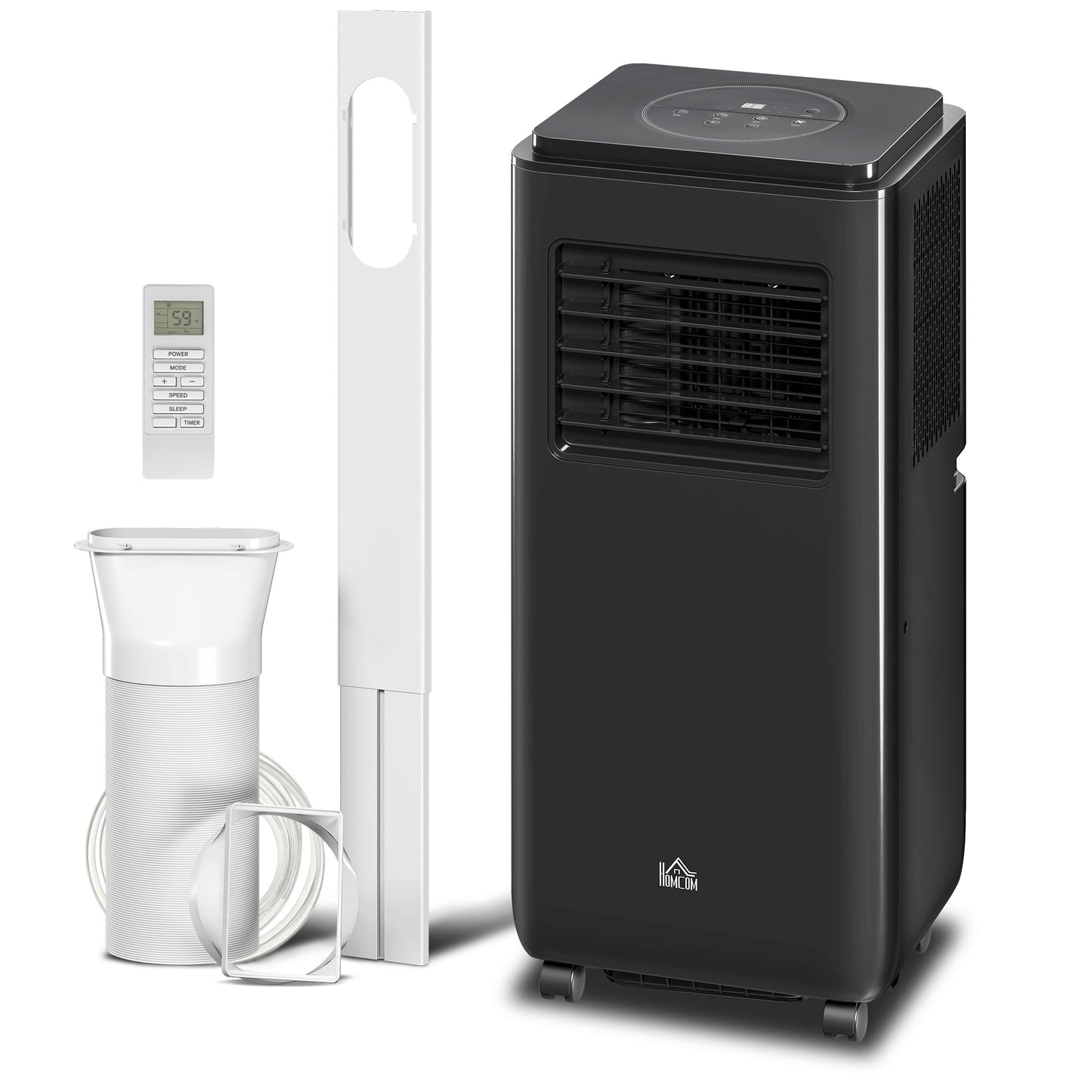 Portable 8,000 BTU Air Conditioner for 345 Sq. Ft. with Dehumidifier & Timer - Black