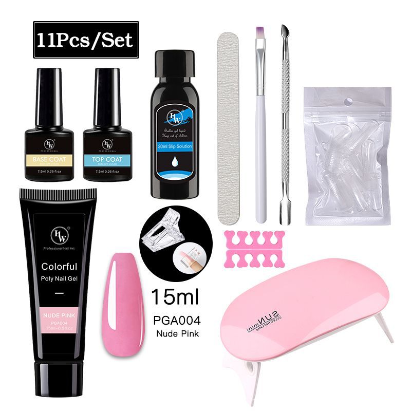 UV Gel Polish Nail Kit - 24 Colors with LED Lamp