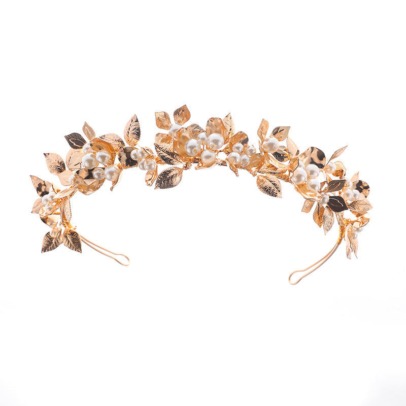 Flower Pearl Hair Crown Headband - G4622