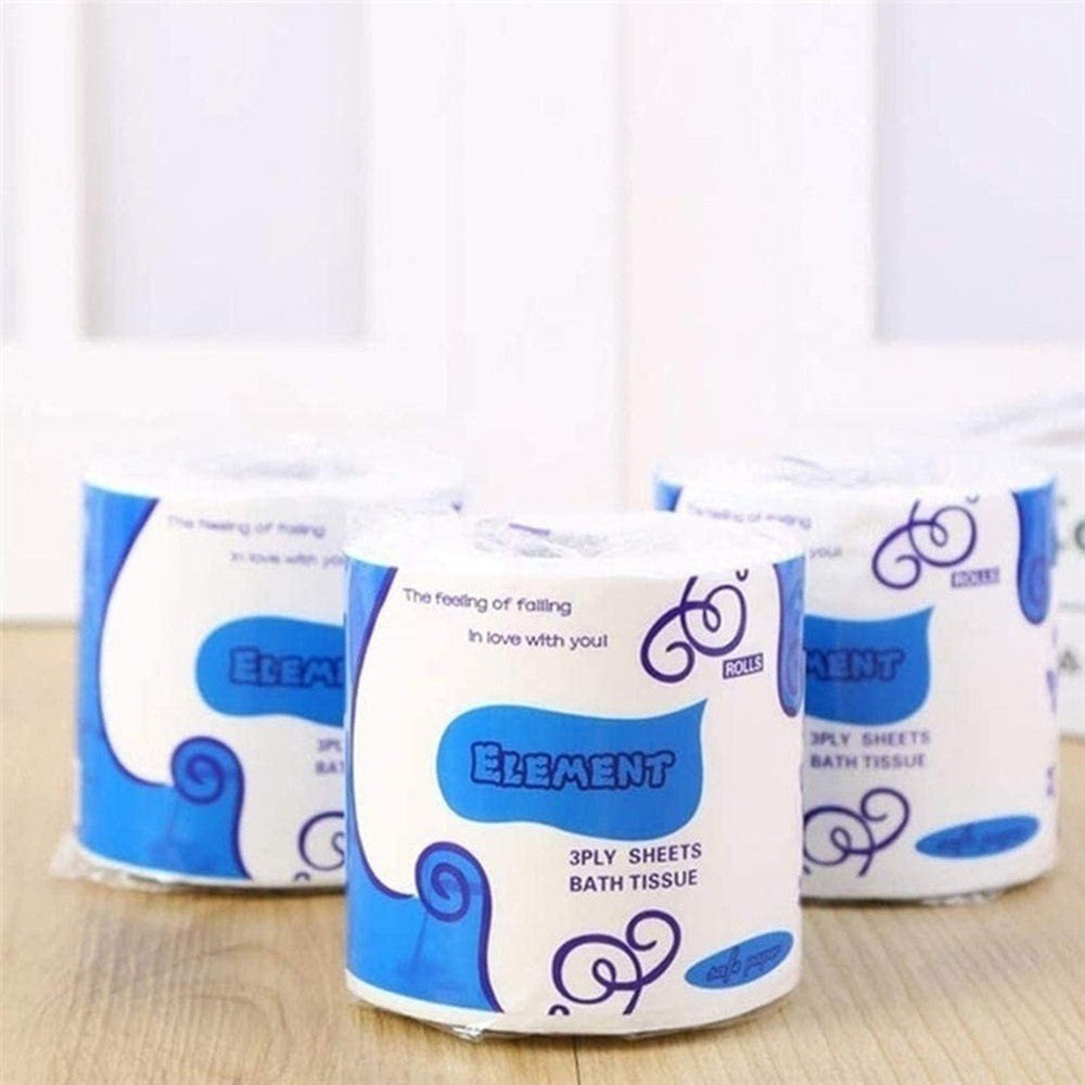 Household Toilet Paper Rolls - Soft 3-Ply, Absorbent, Unscented, 8 Rolls