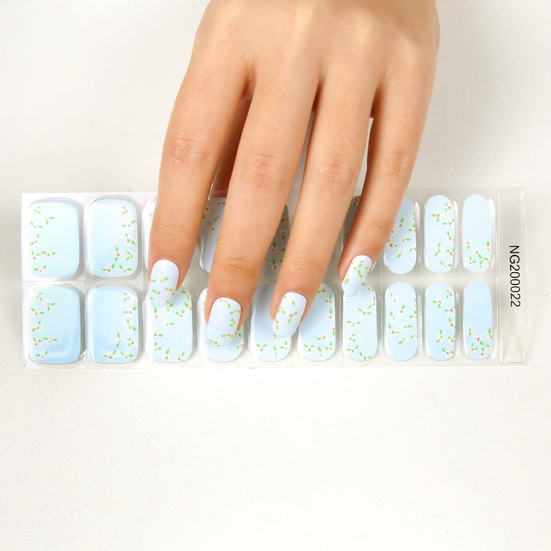 Korean Semi Cured Nail Stickers for Nail Art - Adhesive Gel Decals