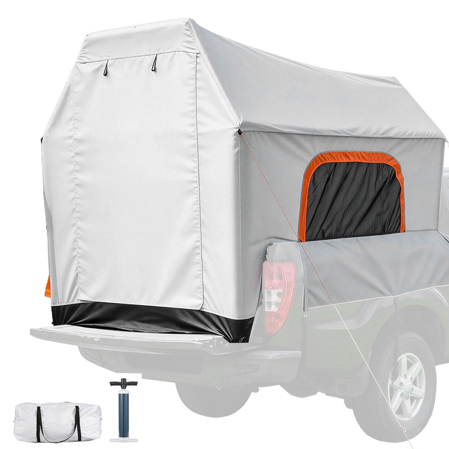 Inflatable Pickup Truck Tent - Waterproof 7.2x5.4 FT 3-Season Camping Shelter with Ventilated Mesh Windows