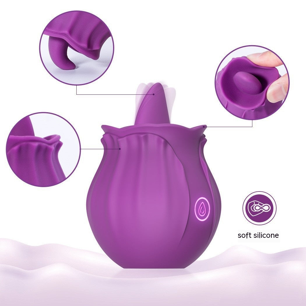 Vibration Tongue Licking Female Masturbator - Silicone & ABS, Multiple Colors