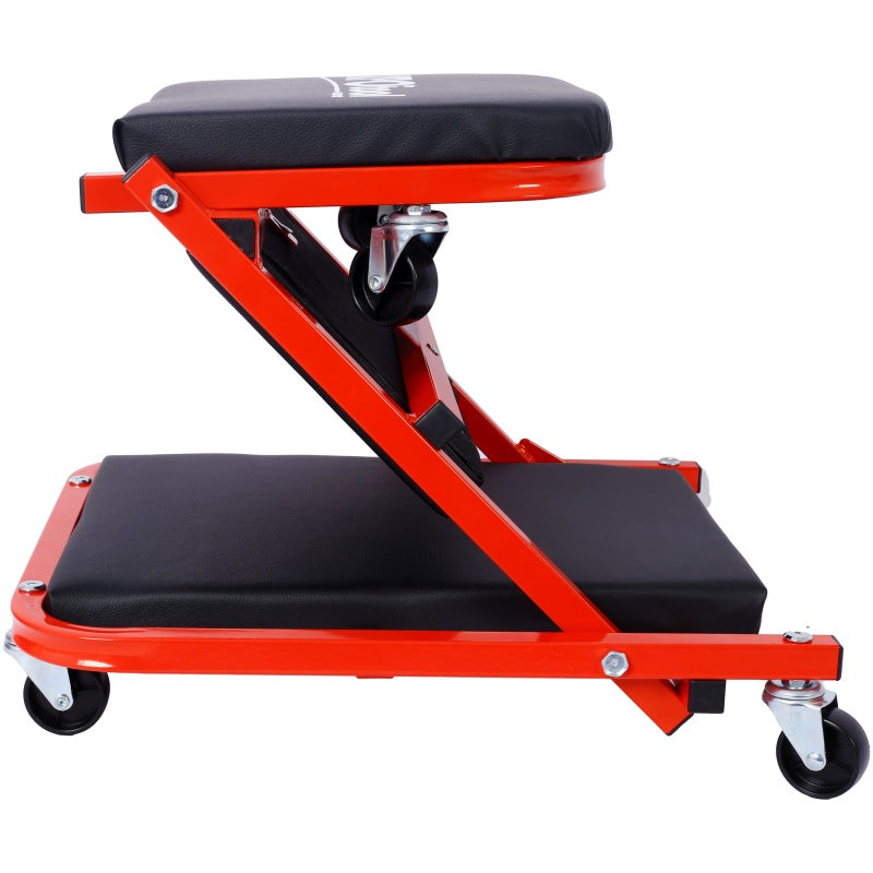 36-Inch Mechanic Creeper Seat - 2-in-1 Garage Tool, Supports 300 Lb, Red