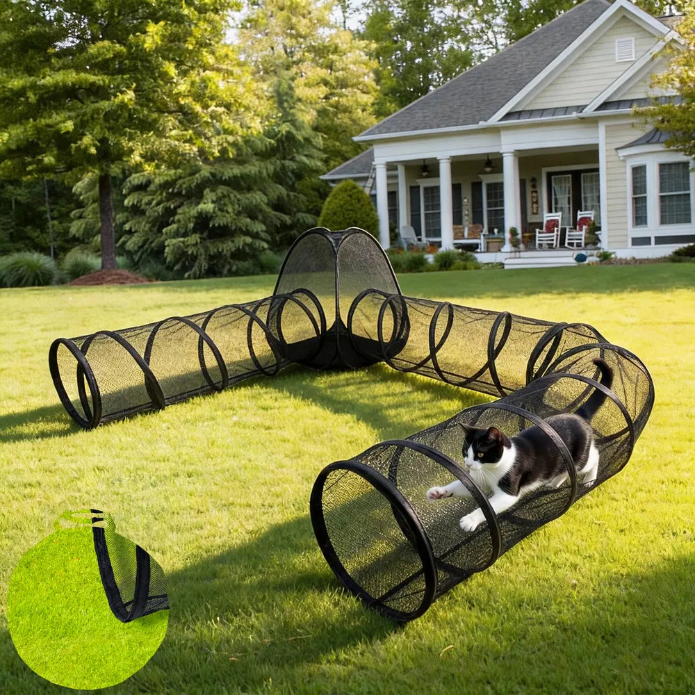 Outdoor Cat Enclosure Tent - Portable Cage-Free Playpen for Indoor & Small Outdoor Cats