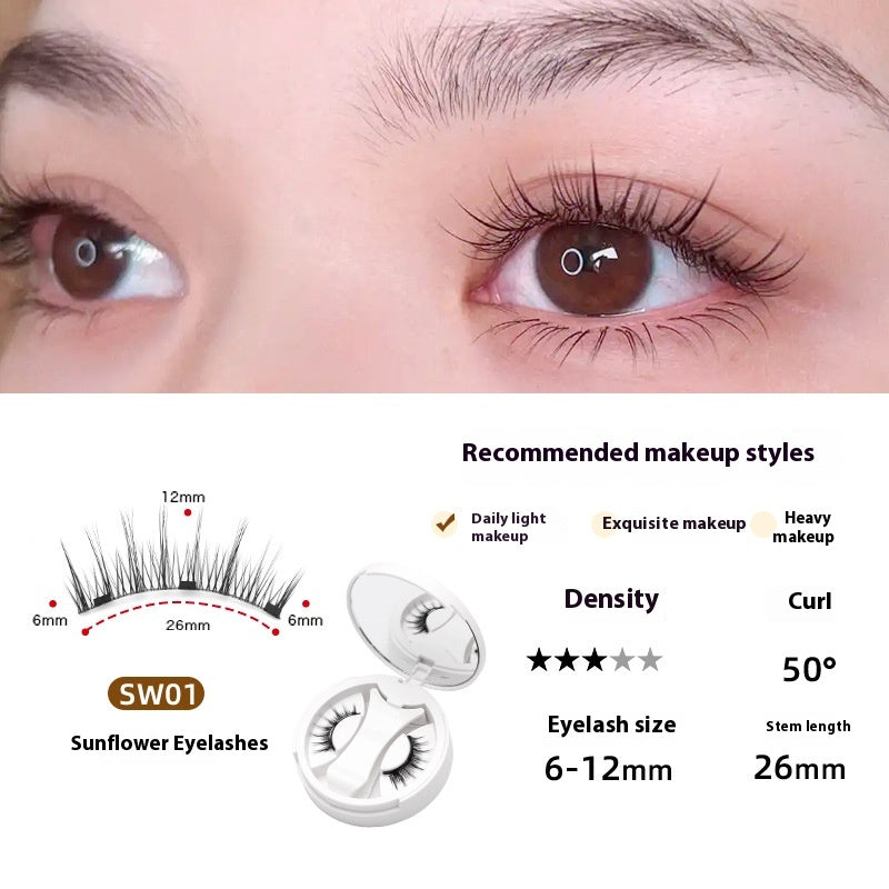 False Eyelash Set with Magnetic Soap Holder Camellia Style 26mm Eyelashes