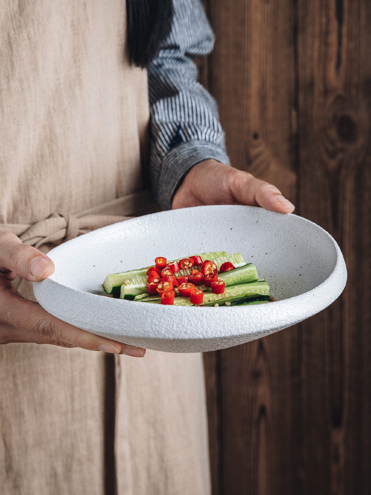 Ceramic Salad Bowl 8-Inch Special-Shaped Tableware for Dining & Entertaining