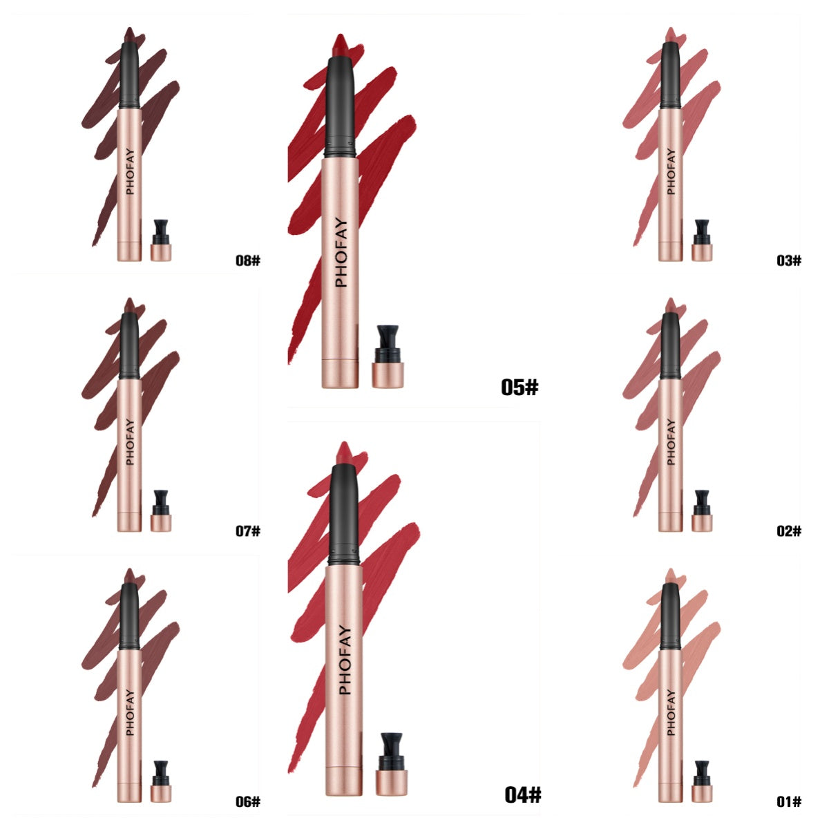 Matte Lip Liner and Lipstick Pencil - Long-Lasting Silky Finish