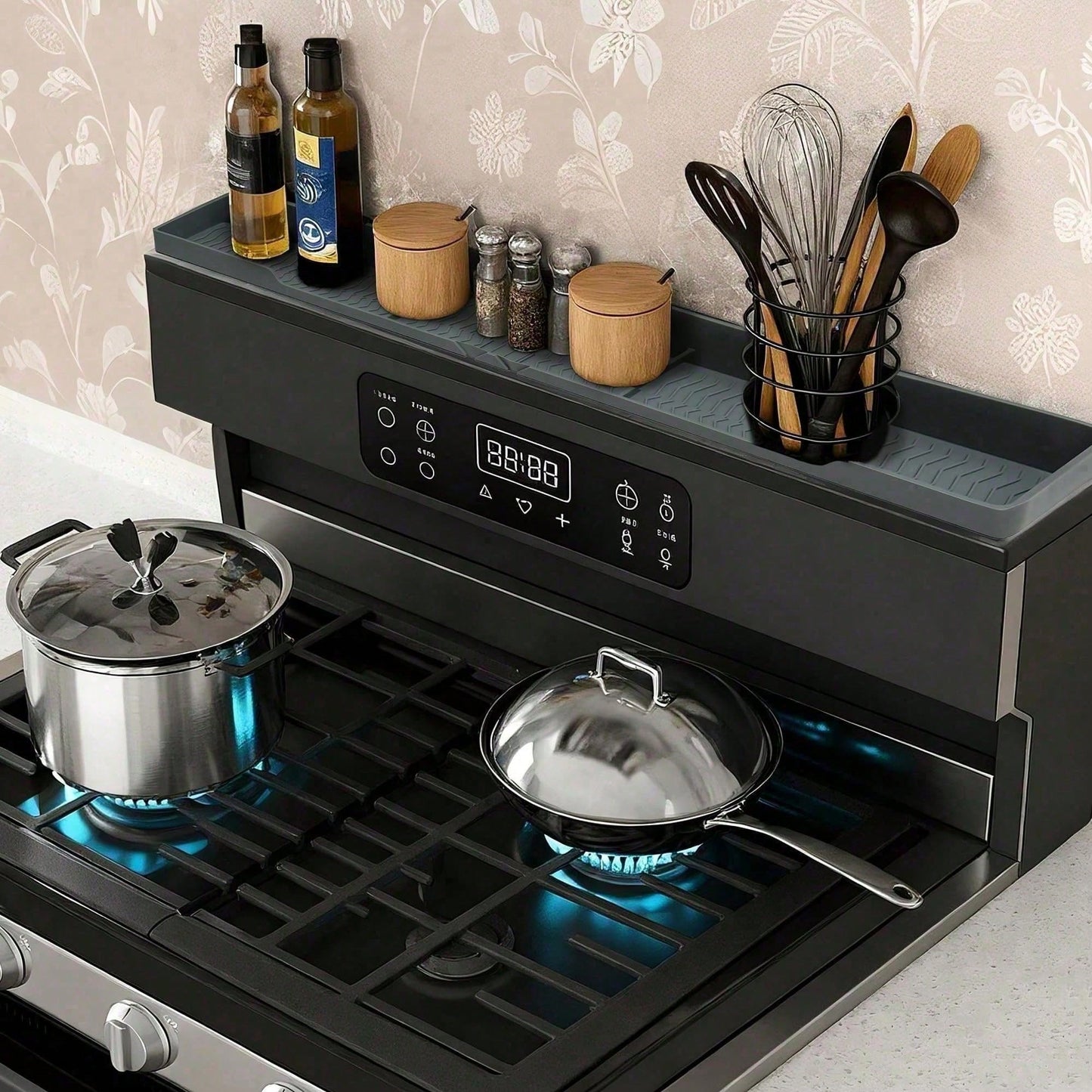Heat Resistant 30inch Stove Back Rack, Space Saving Storage Solution