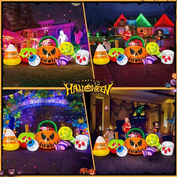 10 FT Inflatable Halloween Pumpkin and Ghost Decoration with LED