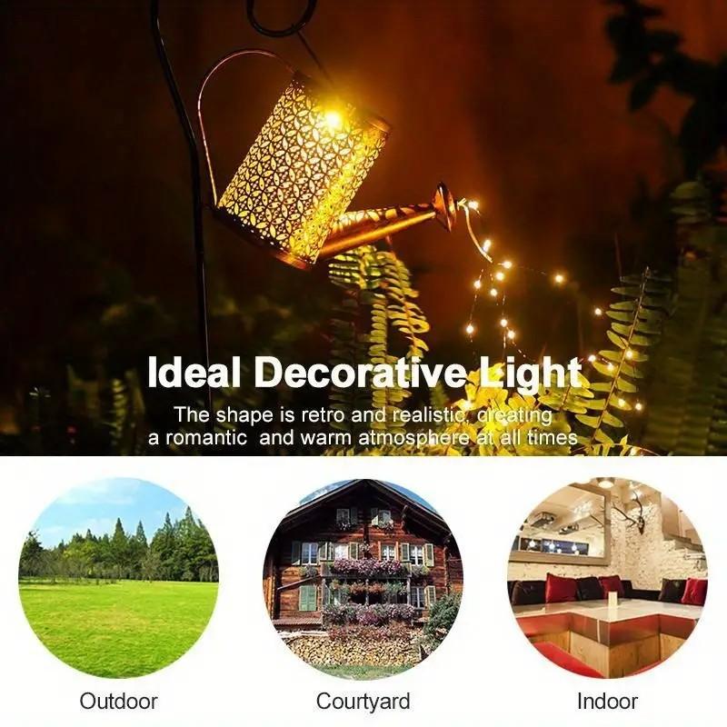 2-Pack Solar Watering Can String Lights - Outdoor Garden Decor