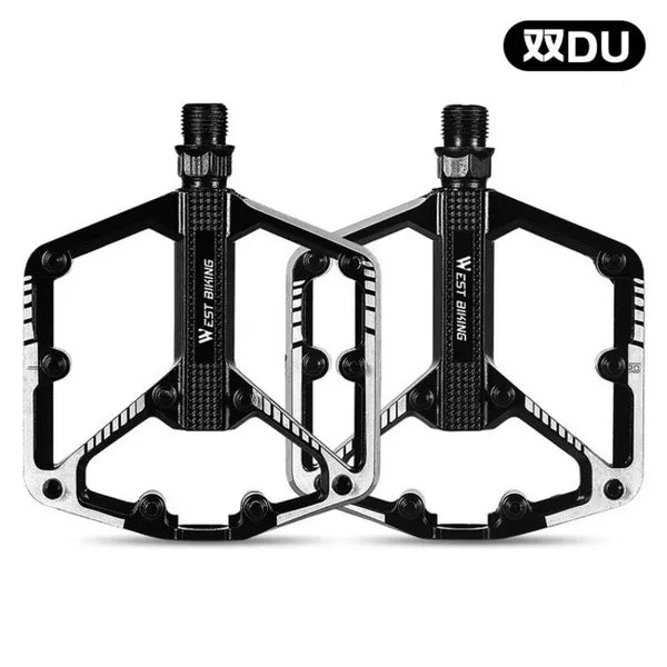 Aluminum MTB Bicycle Pedals 9/16 Inch Black with DU Bearing - Mountain & Road