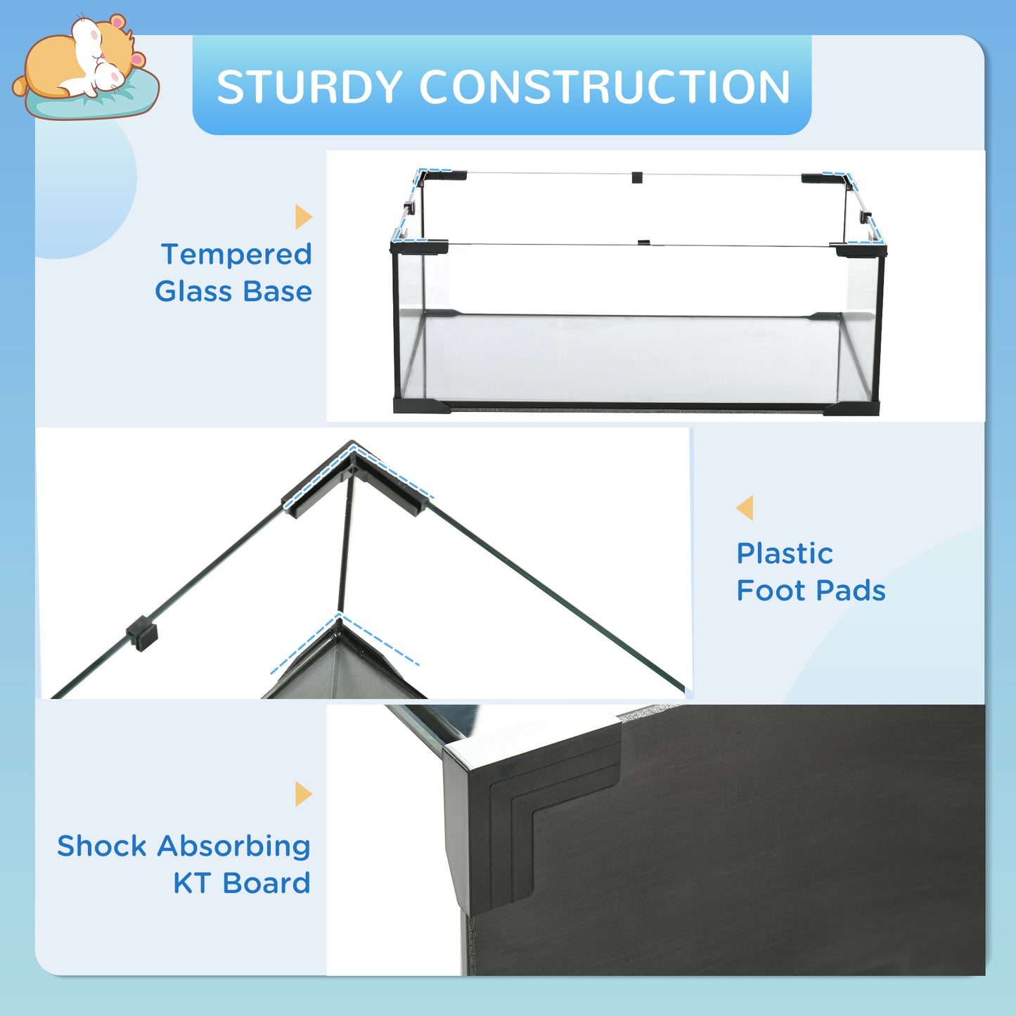 30-Inch Hamster Cage with Glass Basin, Multi-Level Small Pet Enclosure