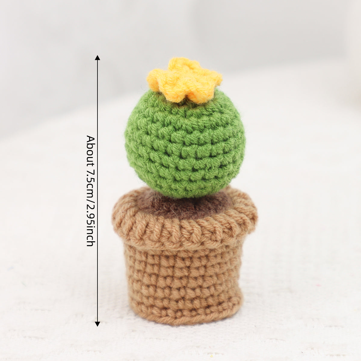 Handmade Crochet Love-Shaped Cactus Ornament Set Indoor Home Decor