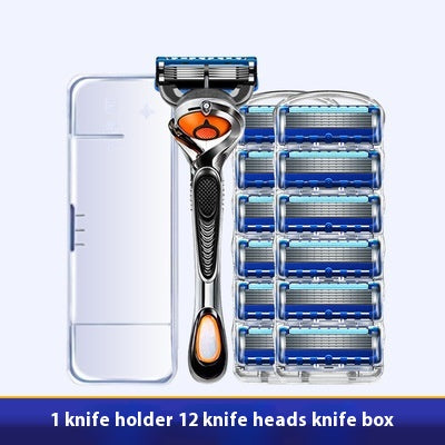 Men's 5-Layer Manual Razor Shaver with Blade Refills